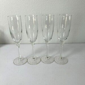 Angry Orchard Hard‎ Cider Flute Glass Cider House Set of 4 Stemmed Embossed
